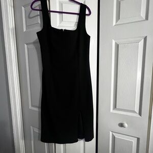 Express Black Square-Neck Midi Dress